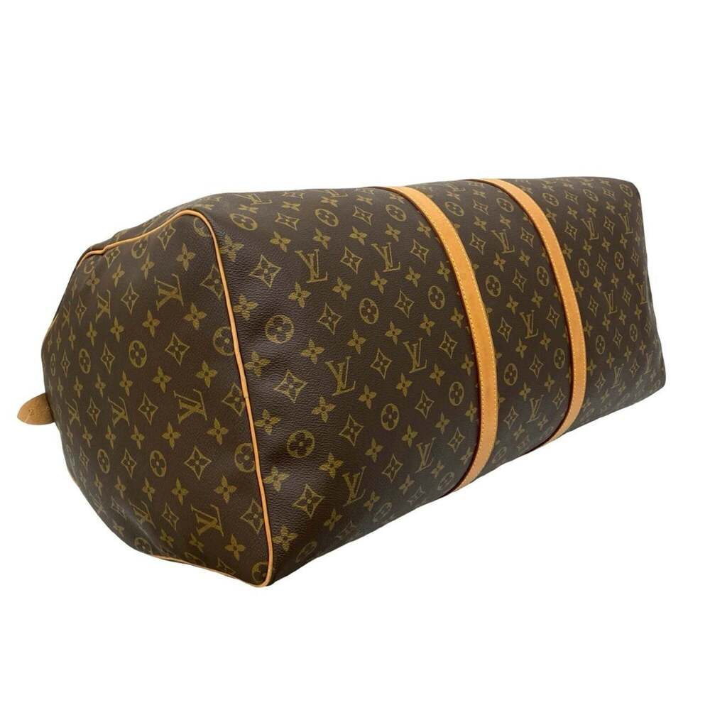 LOUIS VUITTON Vintage Brown Monogram Leather Keepall 60 Boston Bag - Picture 7 of 9